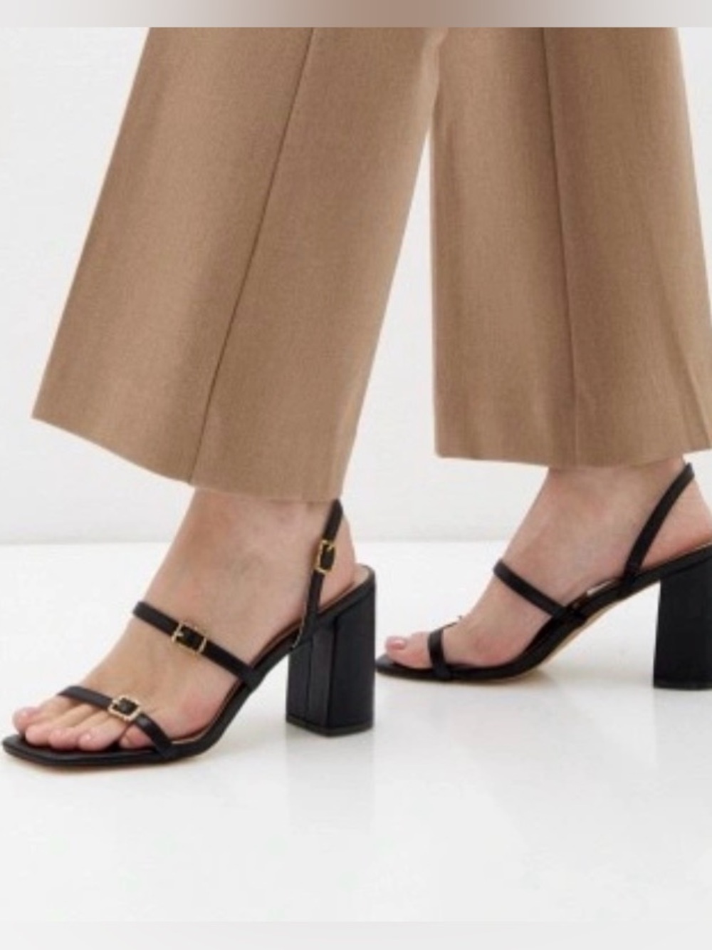 NEW! RAID Black Strappy Block Heel Sandals - Women's Dress Heels